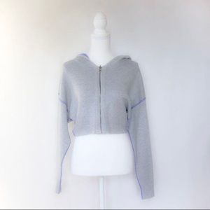 Contrast stitch zip up